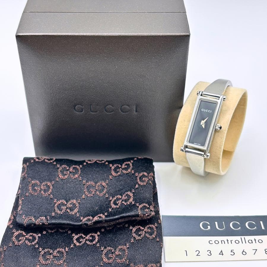 GUCCI グッチ 1500L バングルウォッチ ブラックシルバー クォーツ