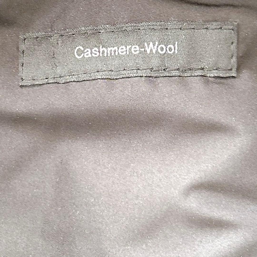 高級✨ヒューゴボス　カシミヤ混レイヤードチェスターコート　ロゴプレートウール黒L