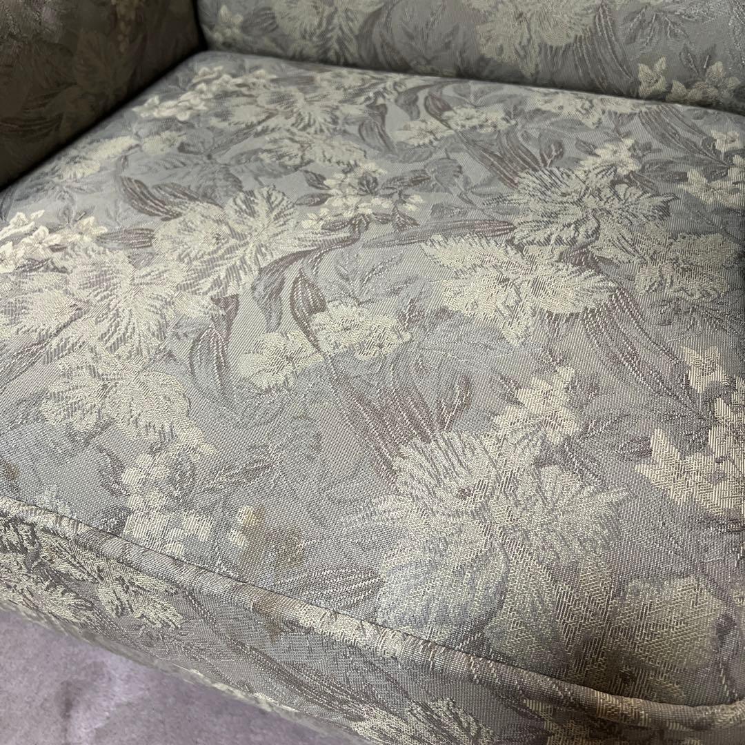 ののの 　【昭和レトロ】花柄布製 1人掛けソファ【アンティーク家具】