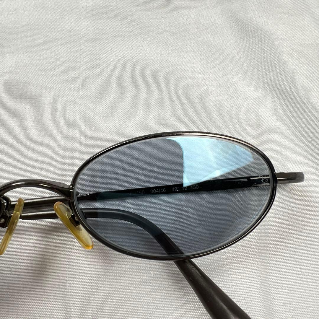 小物 Ray-Ban titanium oval sunglasses blue