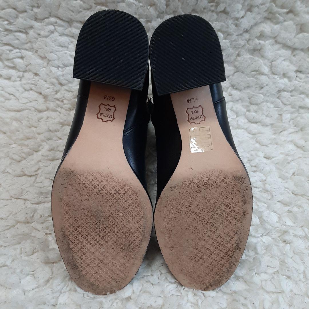 極美品 ショートブーツ　トリーバーチ レザー　ブラック 23.5 サイドジップ