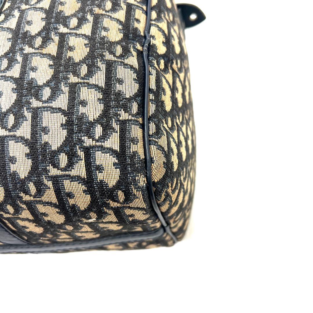 【極美品】Dior ミニボストンバッグ トロッター キャンバス レザー