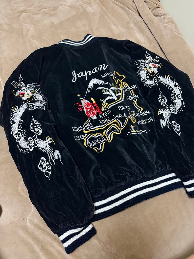 ２面用 Jungle storm 別珍 虎 龍 日本 スカジャン vintage