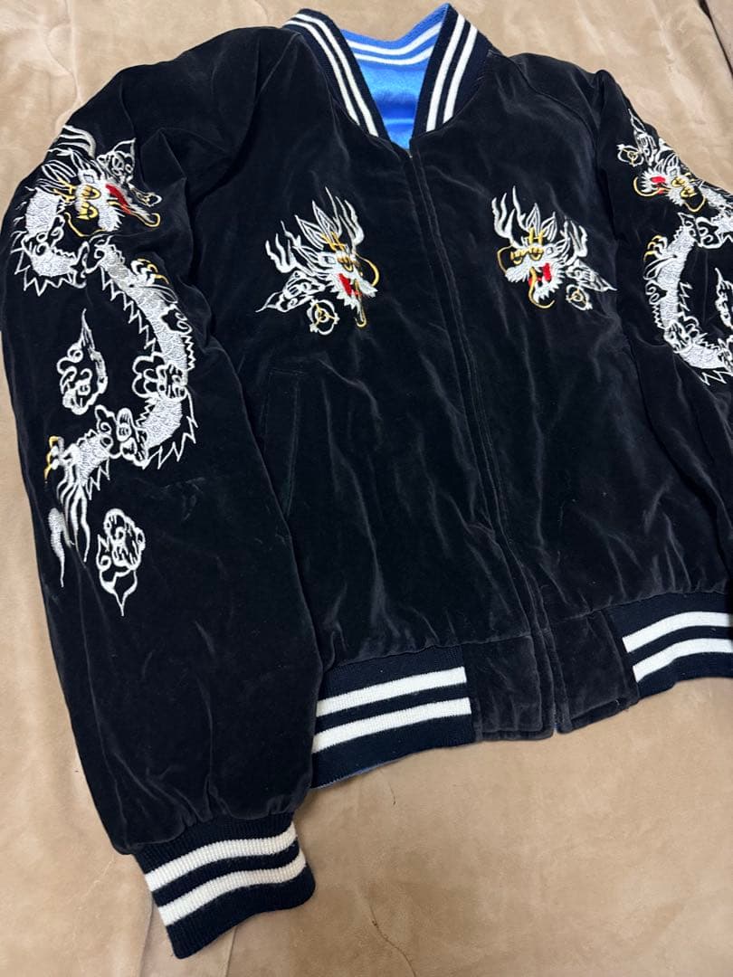 ２面用 Jungle storm 別珍 虎 龍 日本 スカジャン vintage