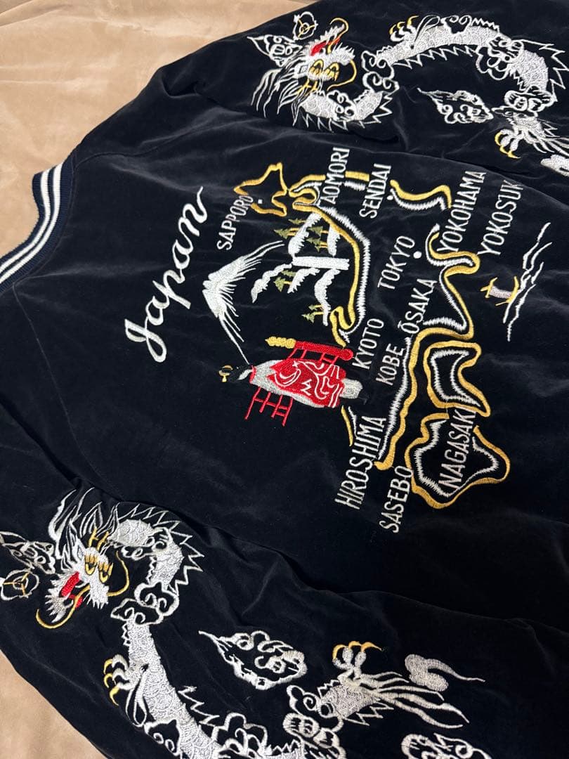 ２面用 Jungle storm 別珍 虎 龍 日本 スカジャン vintage