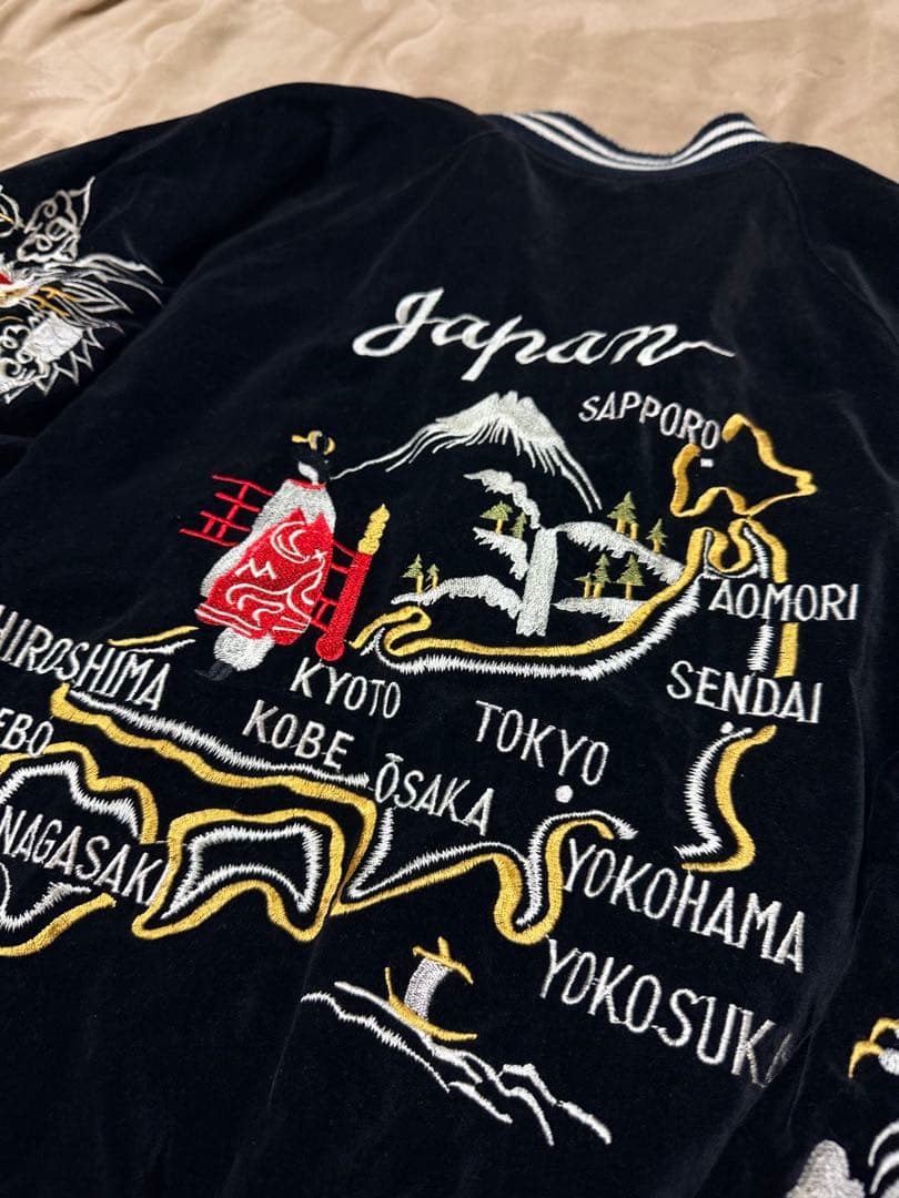 ２面用 Jungle storm 別珍 虎 龍 日本 スカジャン vintage