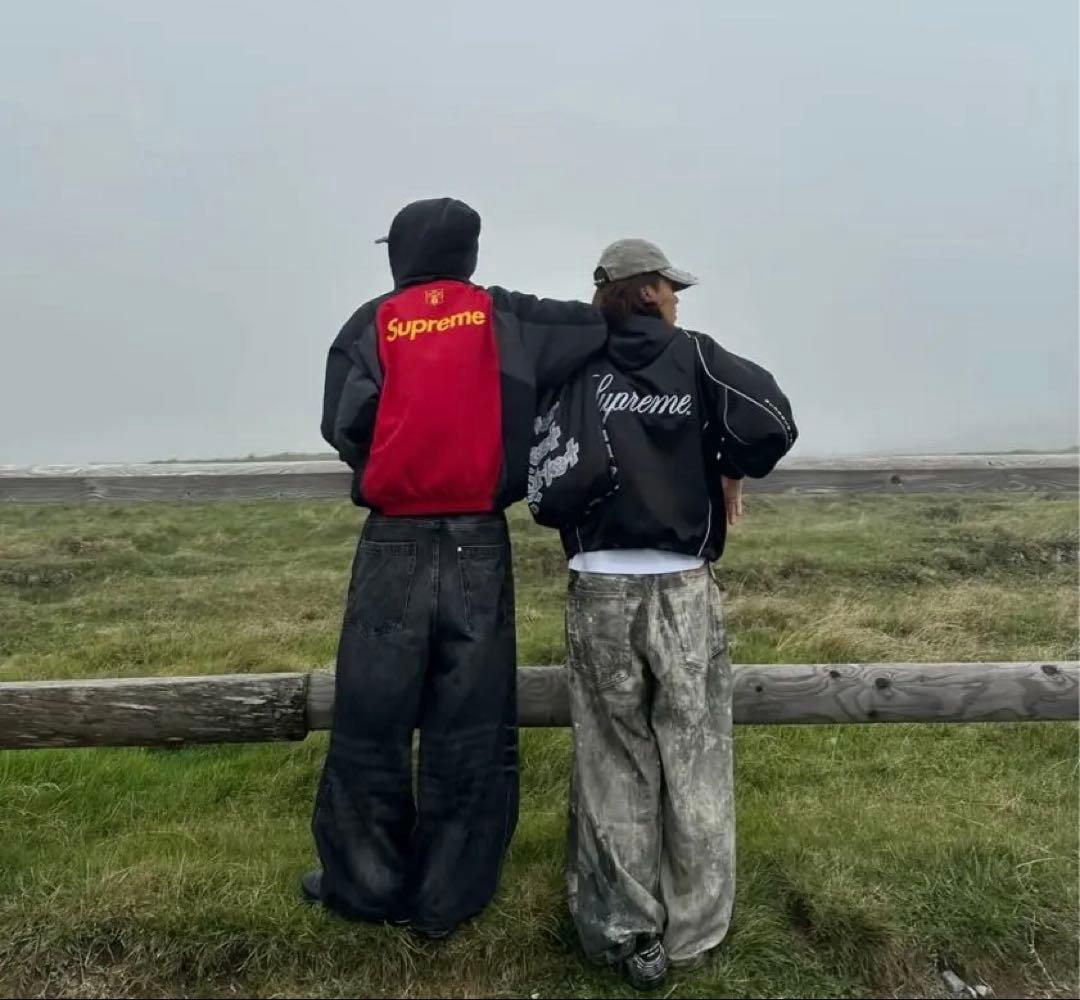 supreme Satin Hooded Track Jacket sサイズ　黒