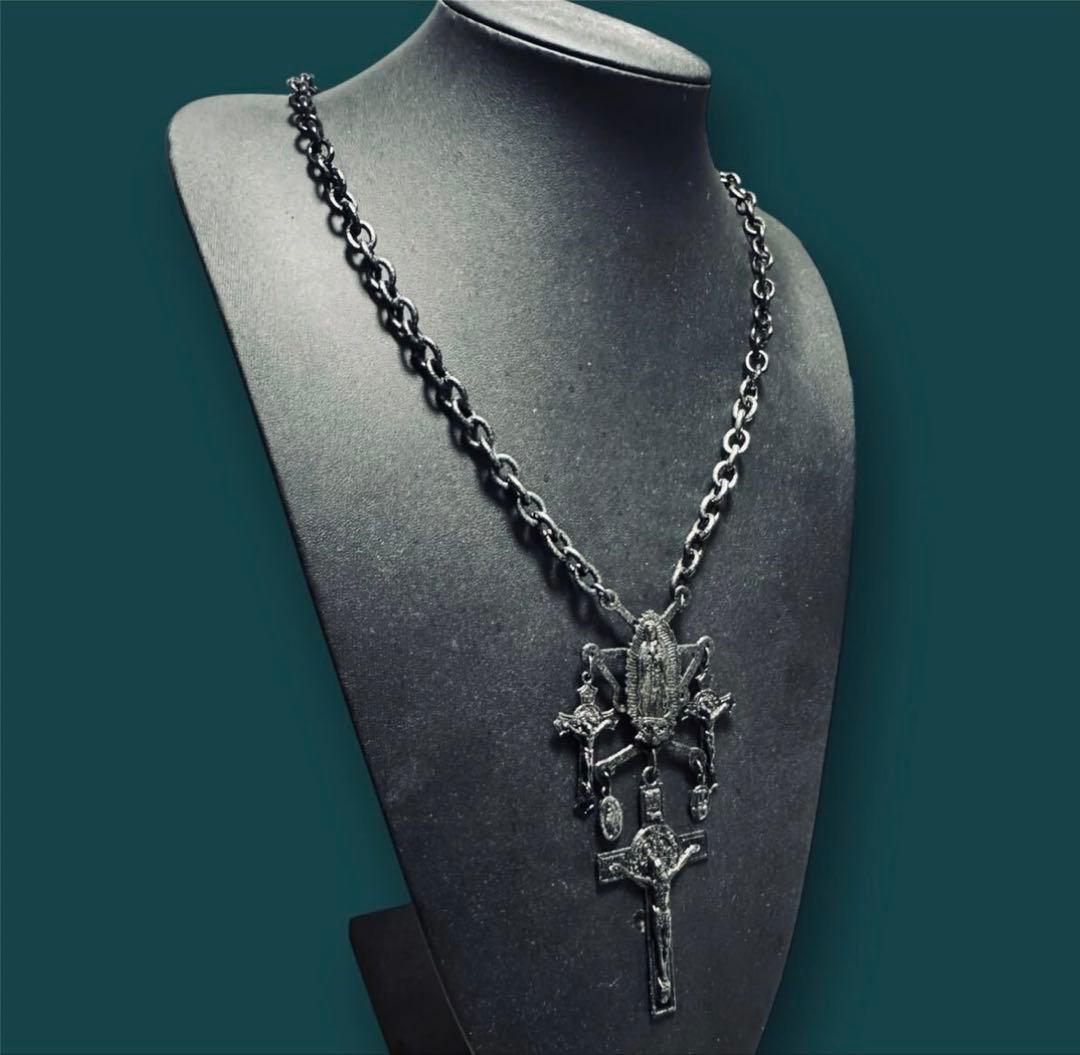 s*n様 1点物★ジャンポールゴルチエ★マリアマルチ3クロスアンティークネックレ