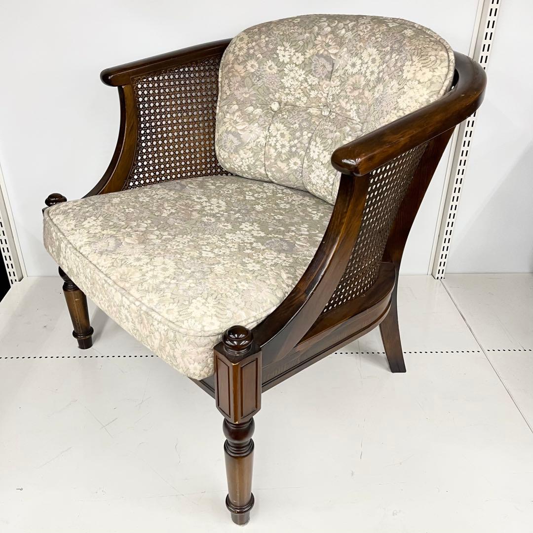 karimoku カリモク ソファ チェア イス コロニアル ラタン 肘掛け椅子