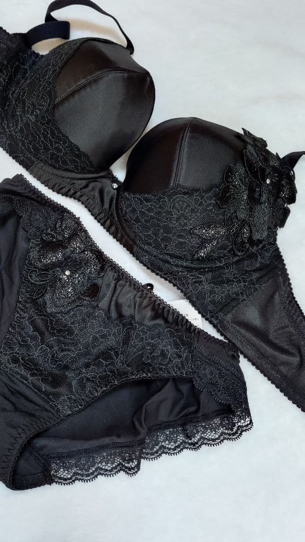 サルート　salute ブラジャーショーツセット75g F75 L 黒