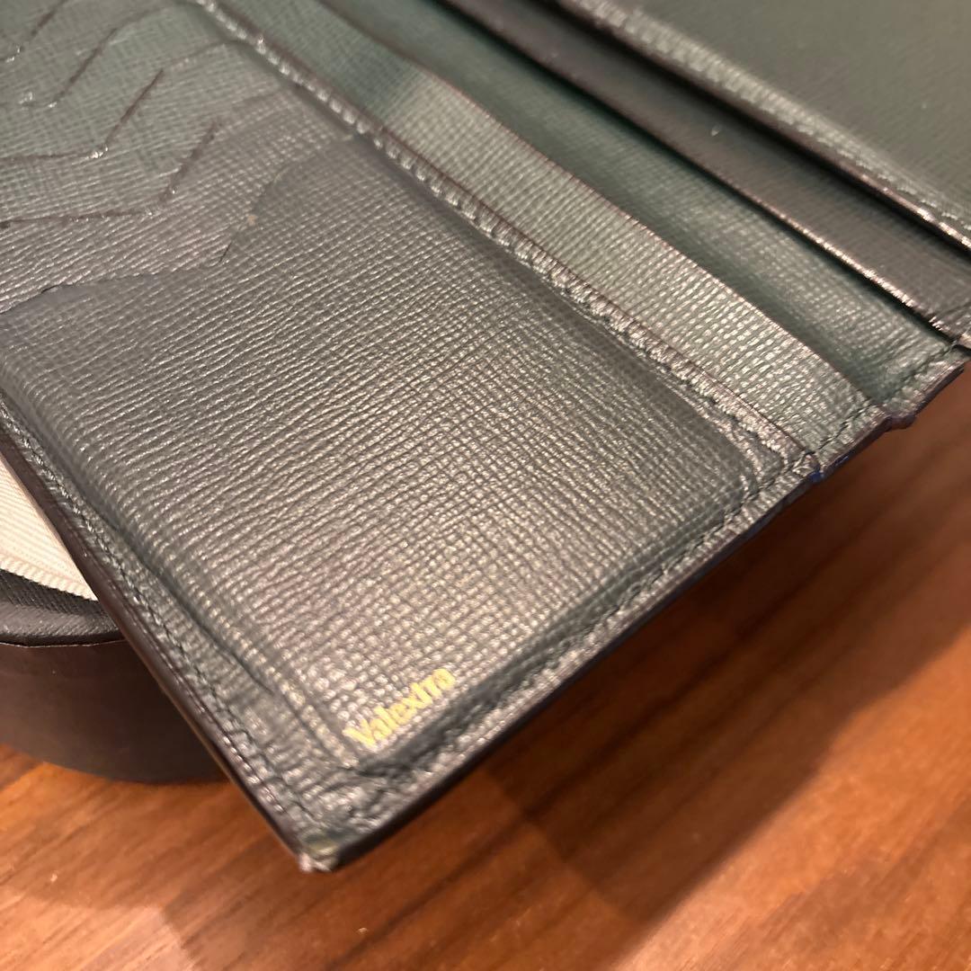 OB7　Valextra ヴァレクストラ 長財布 グリーン ヴァーティカル