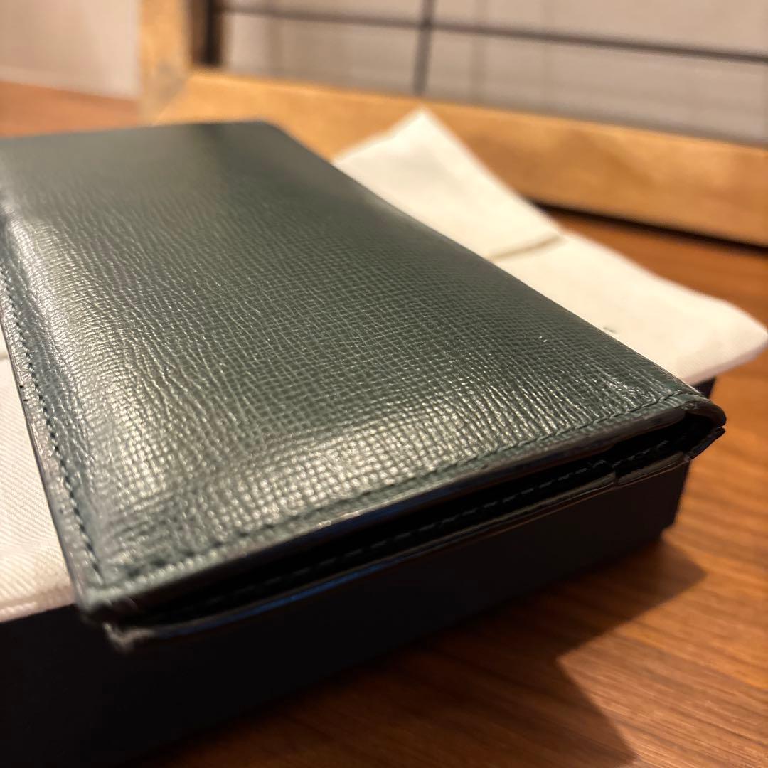 OB7　Valextra ヴァレクストラ 長財布 グリーン ヴァーティカル