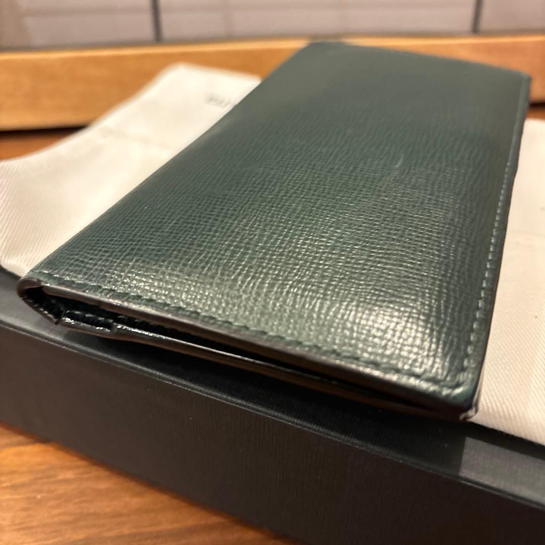 OB7　Valextra ヴァレクストラ 長財布 グリーン ヴァーティカル