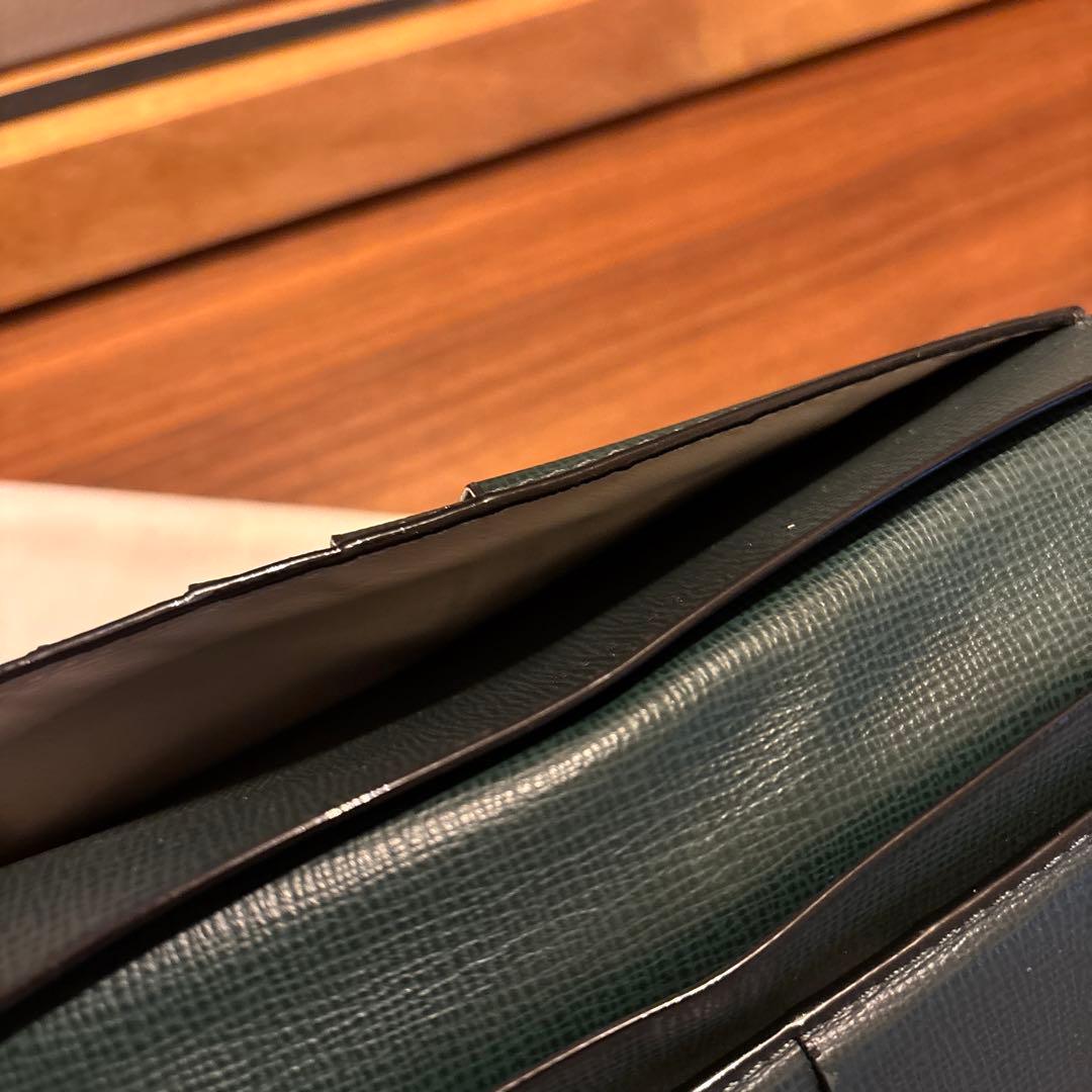 OB7　Valextra ヴァレクストラ 長財布 グリーン ヴァーティカル