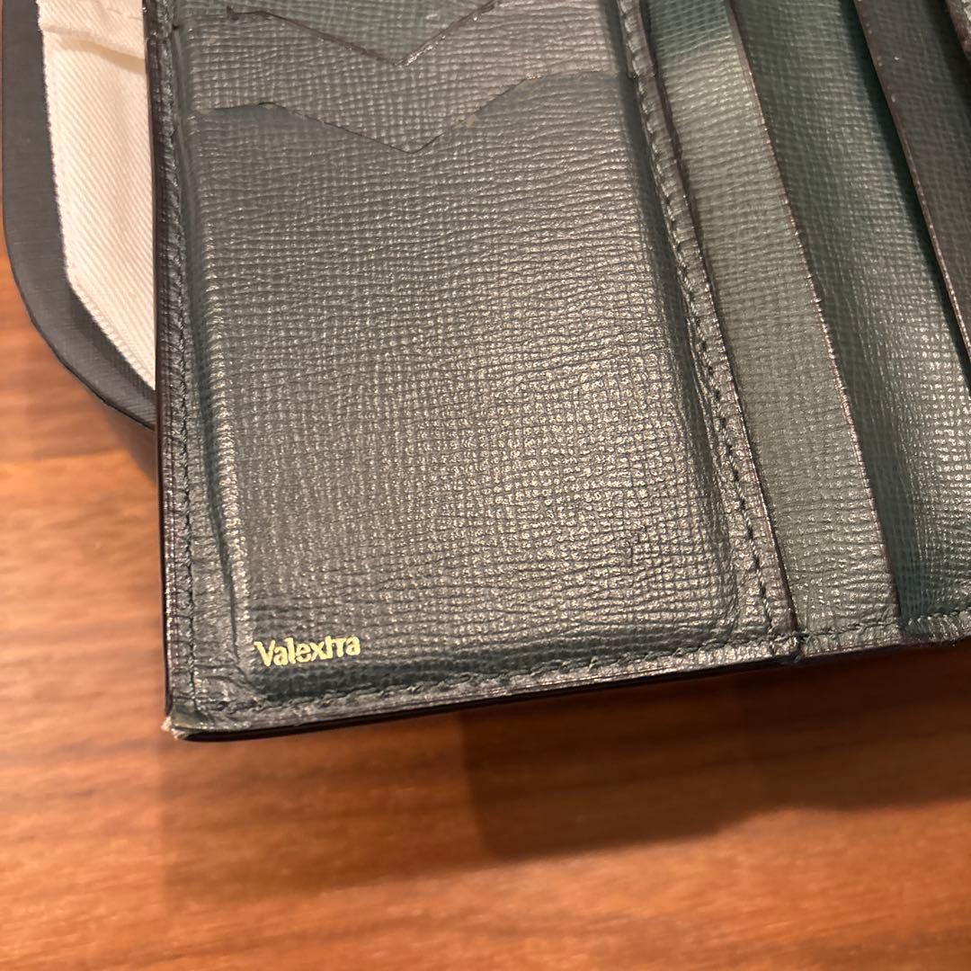 OB7　Valextra ヴァレクストラ 長財布 グリーン ヴァーティカル