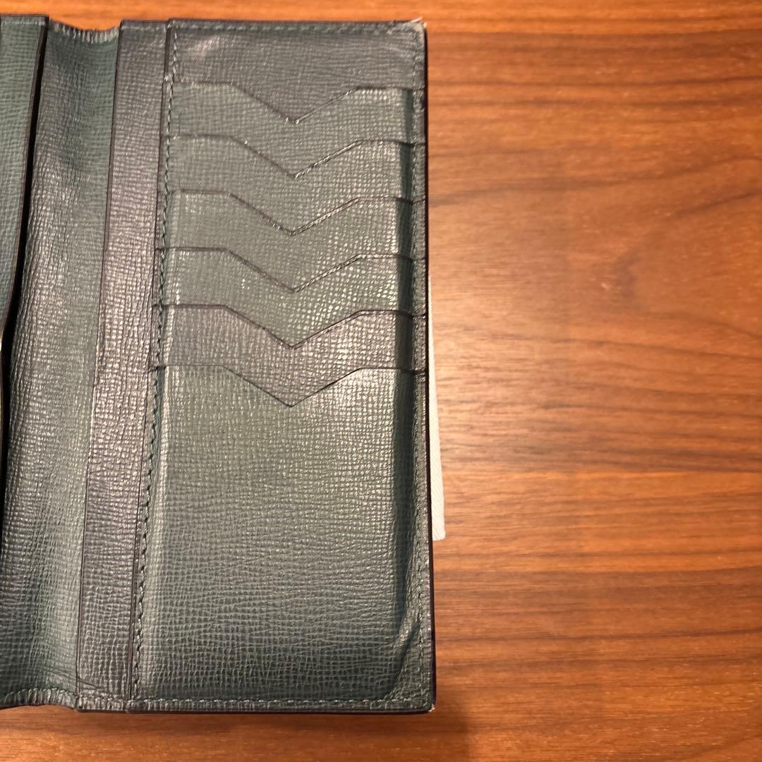 OB7　Valextra ヴァレクストラ 長財布 グリーン ヴァーティカル