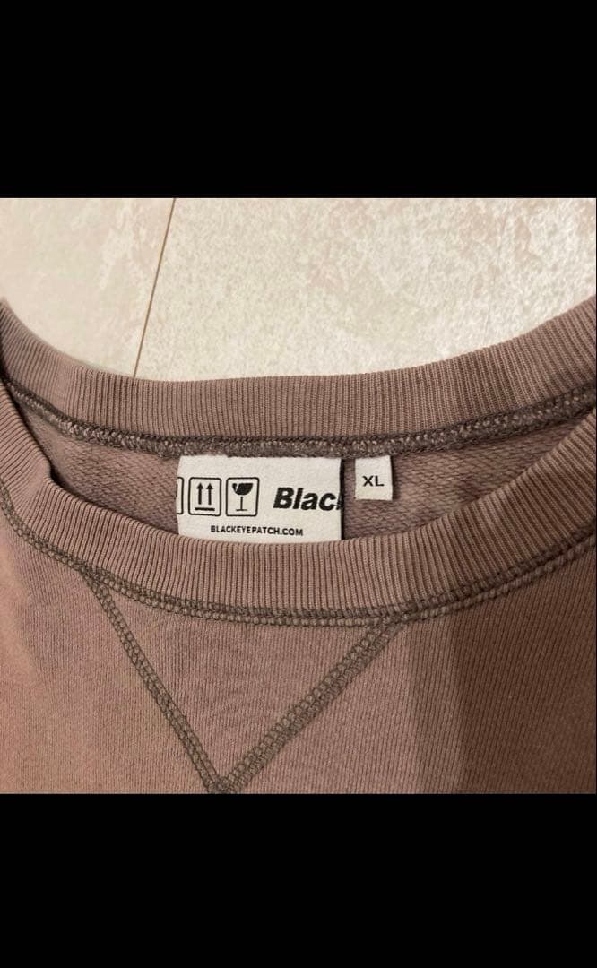 BLACK EYE PATCH バーガンディトレーナーXL スウェット