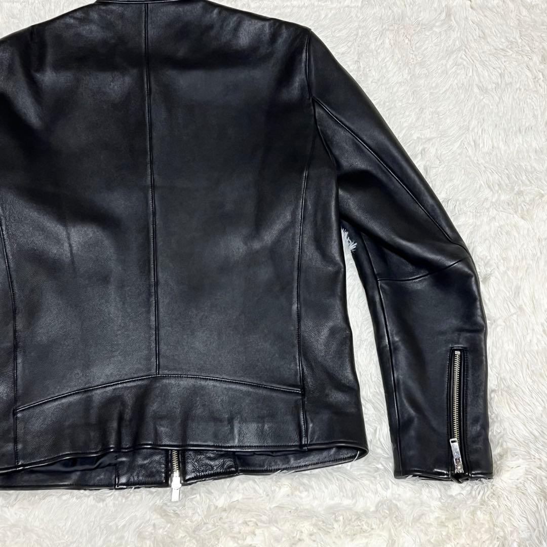 【美品】レザージャケット シングルライダース ノーカラー 3 STUDIOUS