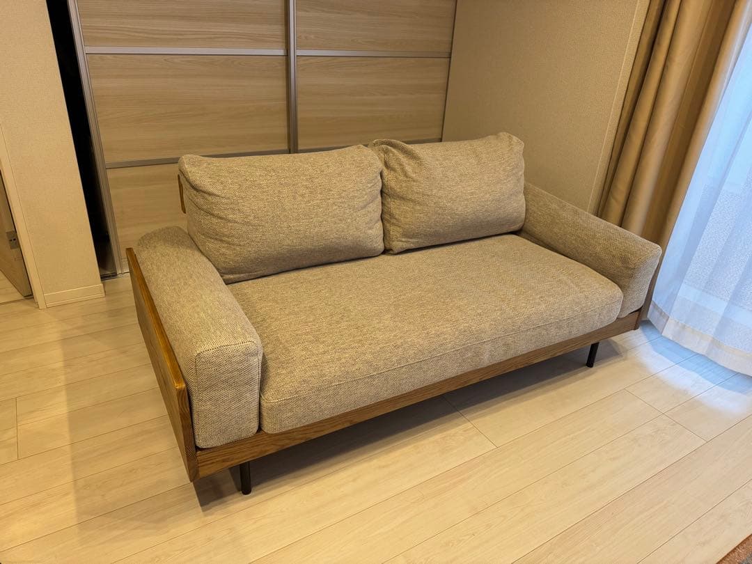 unico TREL カバーリングソファ 2.5人掛け ベージュ