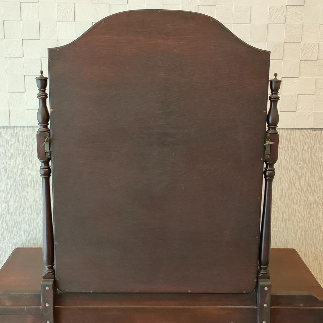 アンティーク　鏡台　スツール　セット品　 引出し７杯　ろくろ脚