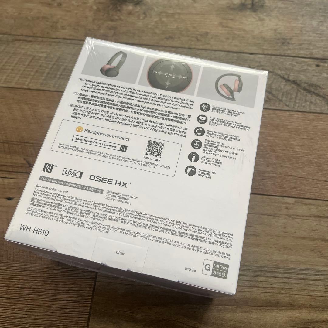 Sony WH-H810 ワイヤレスヘッドホン グレー