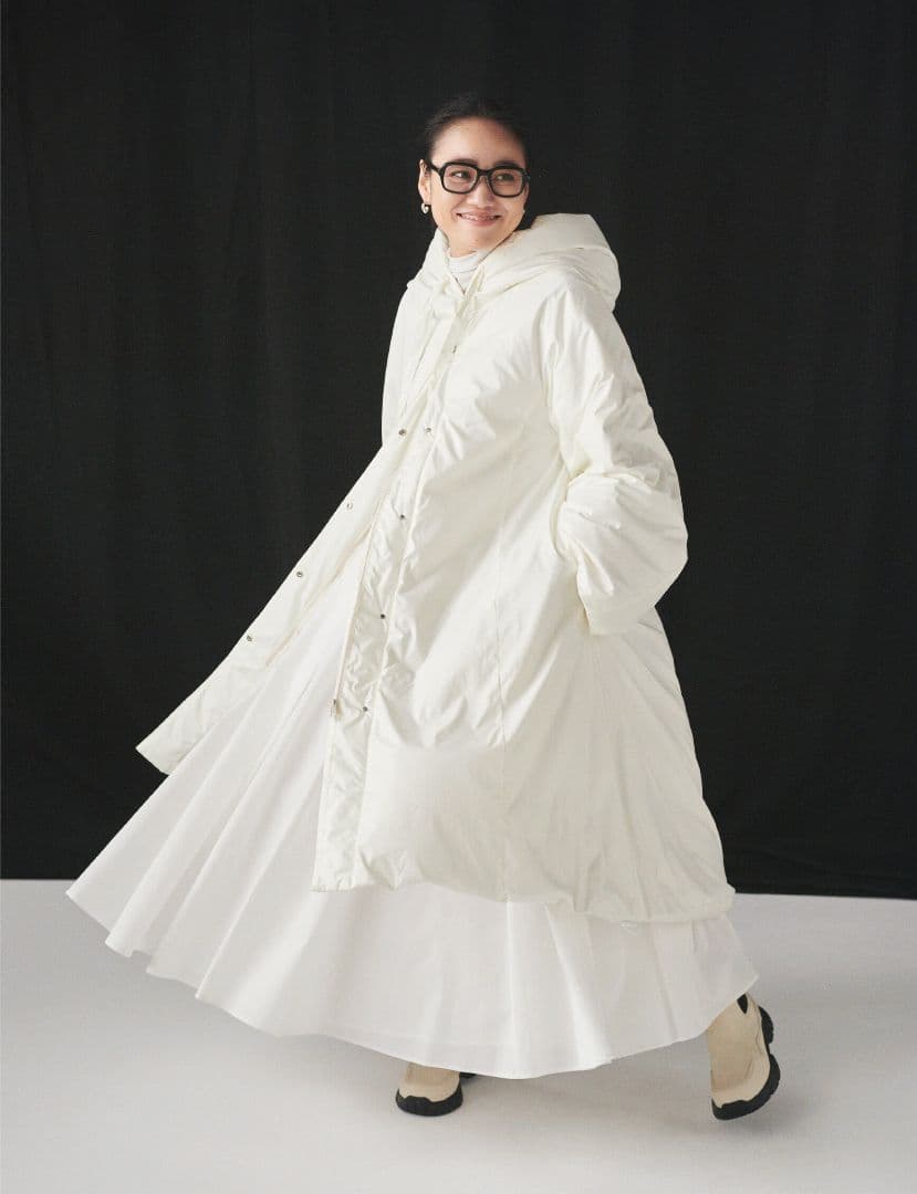 ねこばす☆emmi ダウンコート金子綾 AYA KANEKO 白 サイズ０