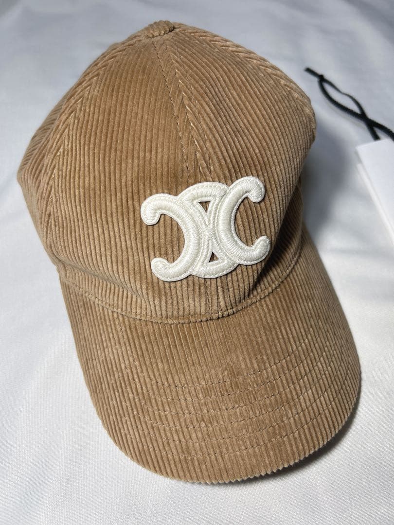 CELINE コーデュロイキャップ ベージュ