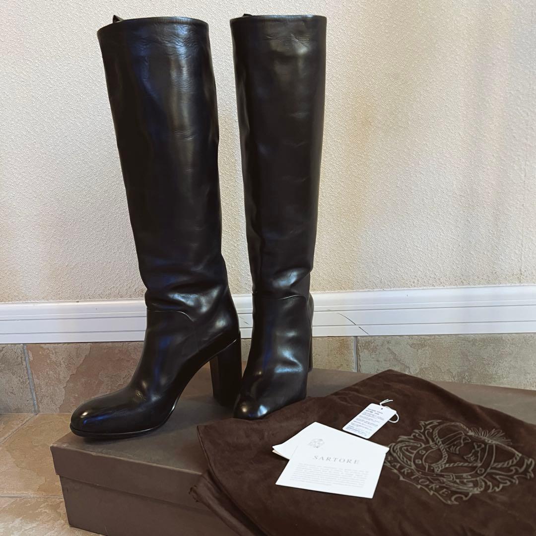定価15万　SARTORE　ロングブーツ　レザー　黒