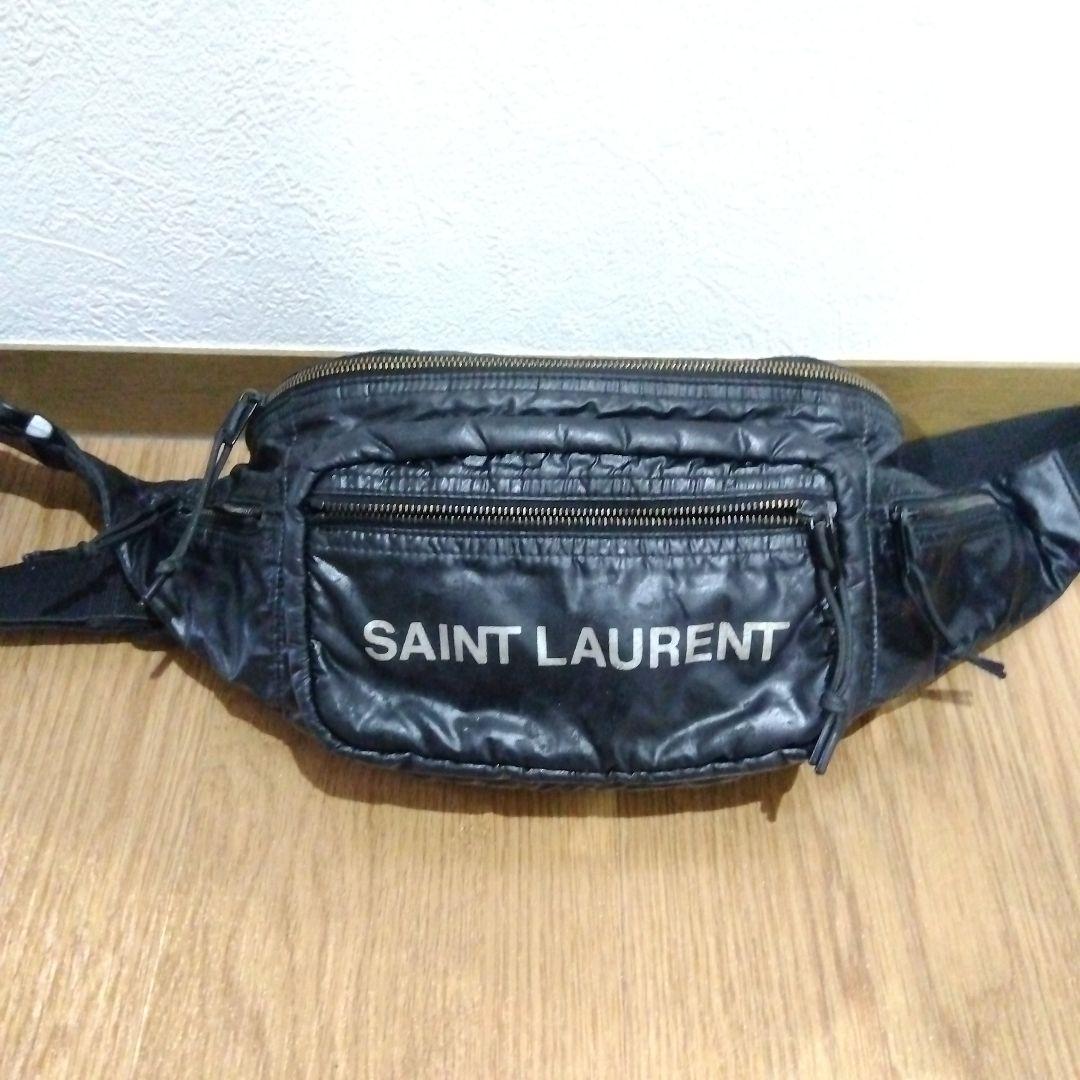サンローラン　ウエストポーチ　ボディバッグ　ヌックス　黒