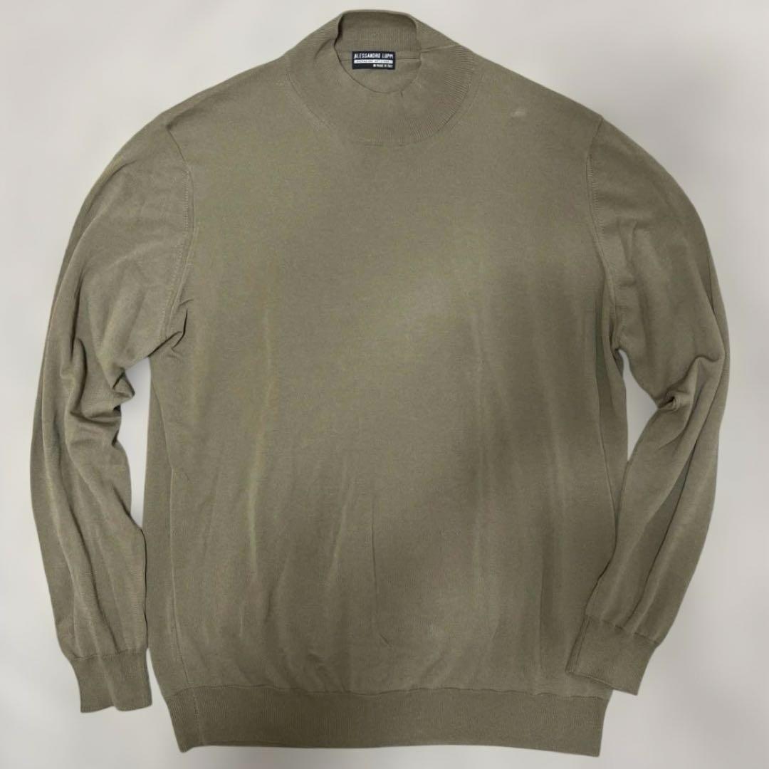 ほぼ未使用 2万 アレッサンドロルッピ サマーニット 52 L位 カーキ