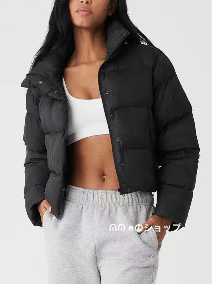 ALO ダウンジャケット 短丈 ブラック S
