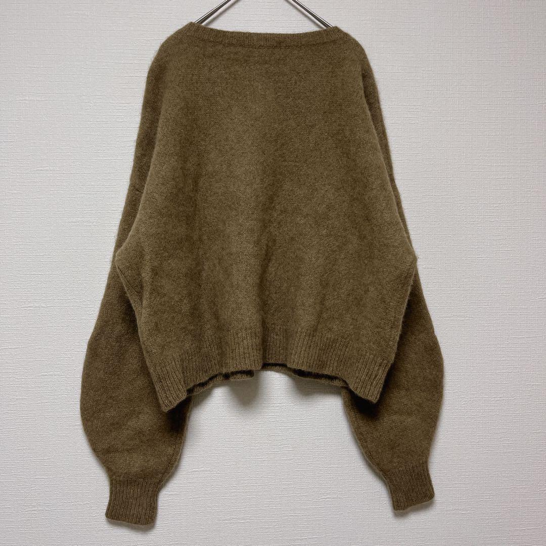 【極暖ヤク100%】バビロン ショート丈 ニット　セーター　ボリューム袖 F