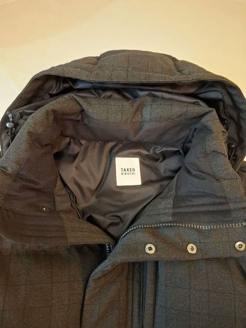 TAKEO KIKUCHI ウールライク　チェック　ダウン　ブルゾン