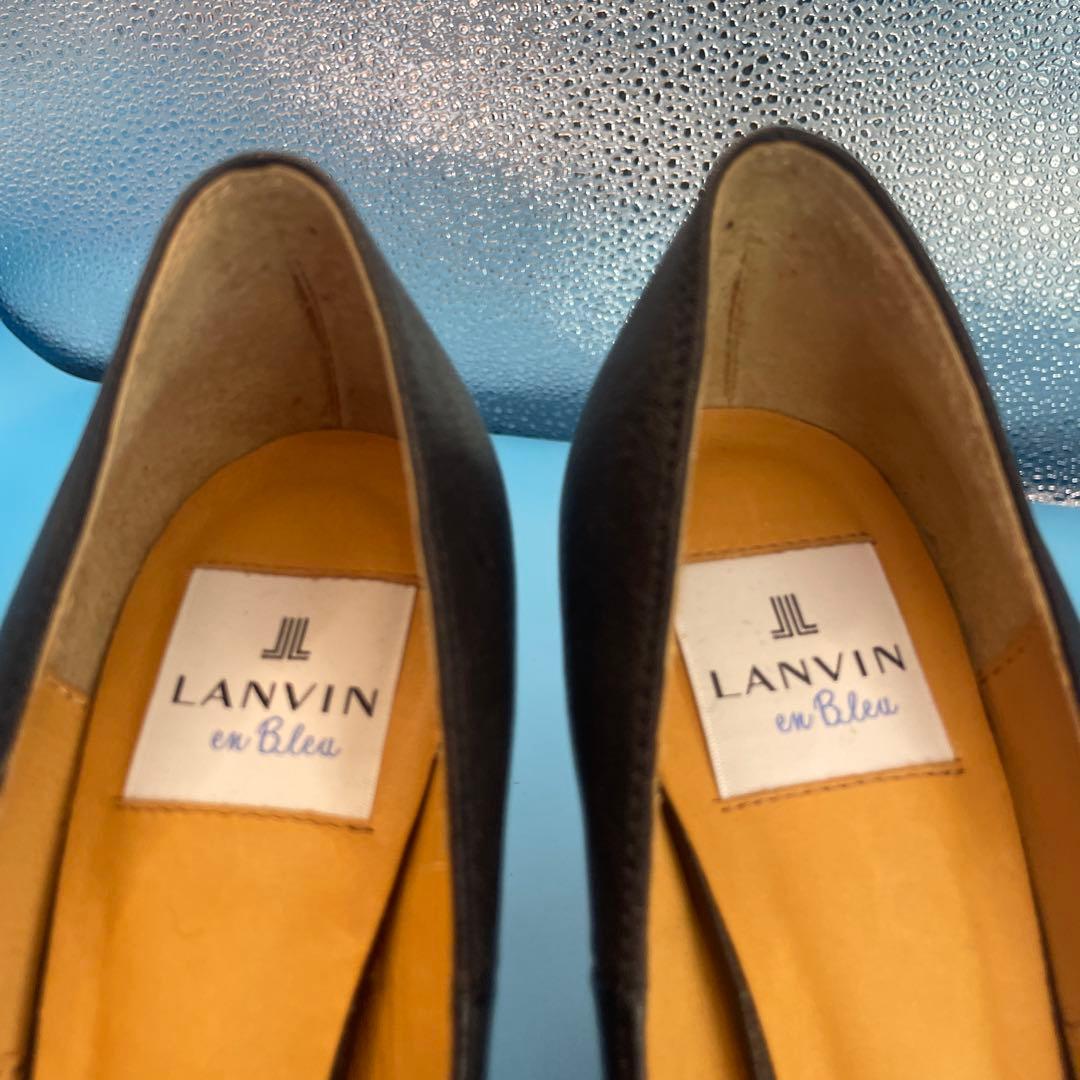 LANVIN en Bleu ランバン ヒール　リボン　ブラック　23㎝