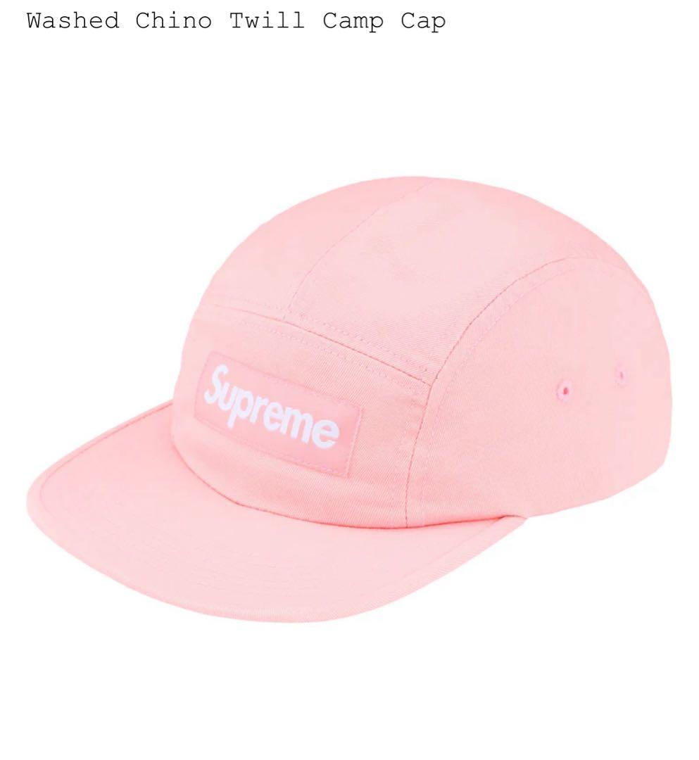 Supreme Washed Chino Twill Camp Cap ピンク