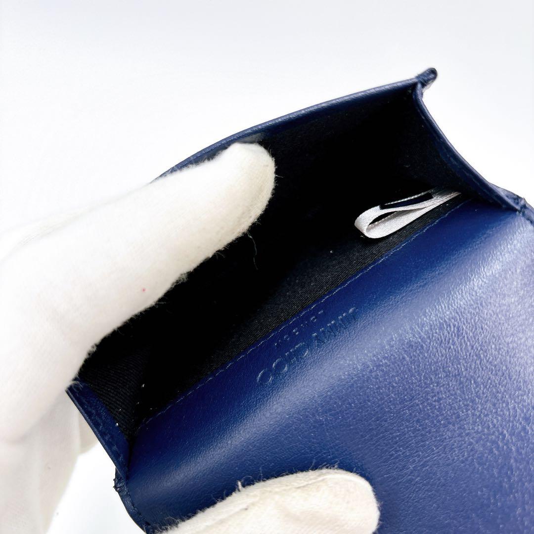 極美品 ＊ ジミーチュウ AYDEN スタースタッズ 名刺入れ ネイビー系