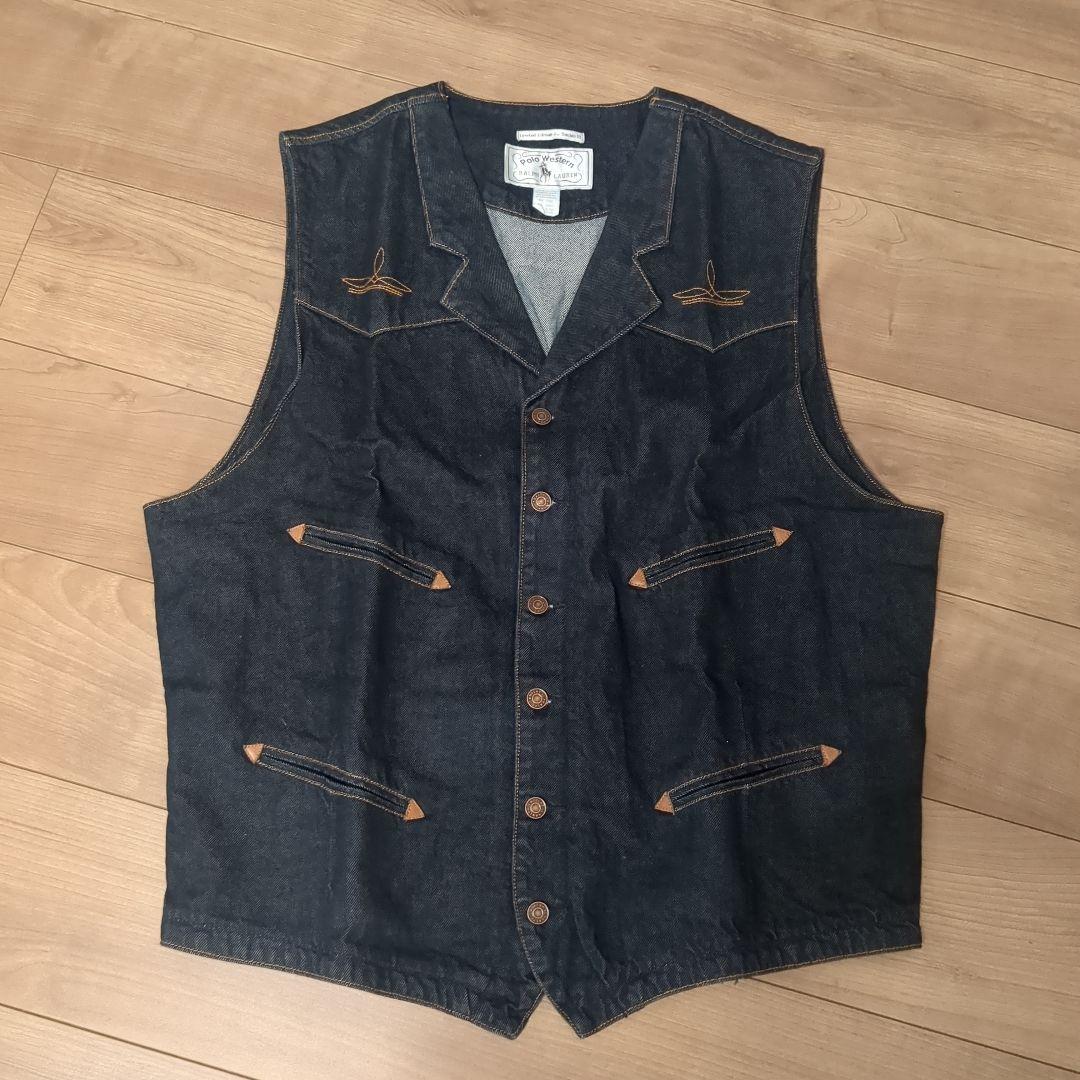 RRL POLO WESTERN ポロウエスタン デニム ベスト　ラルフローレン