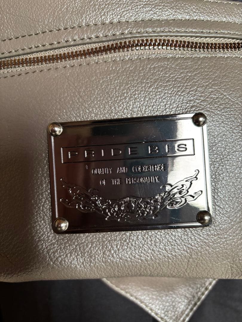 PRIDEBISグレー レザー ウエストポーチ