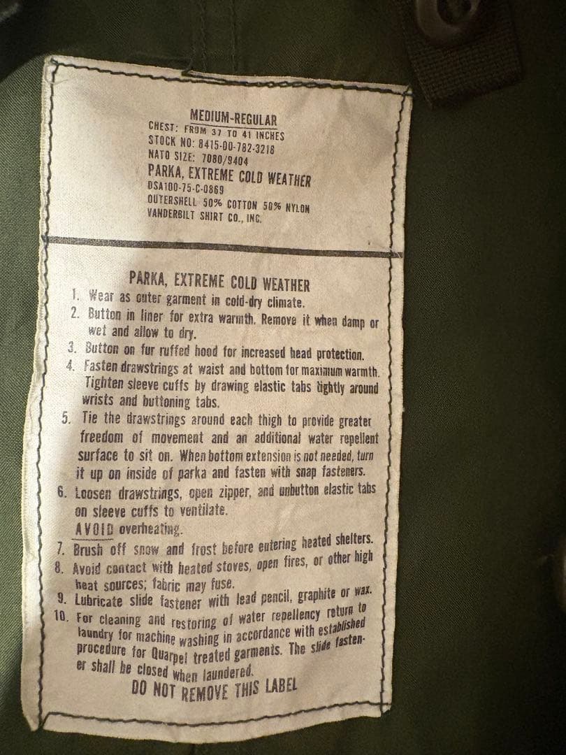 M65 フィッシュテールパーカー　モッズコート