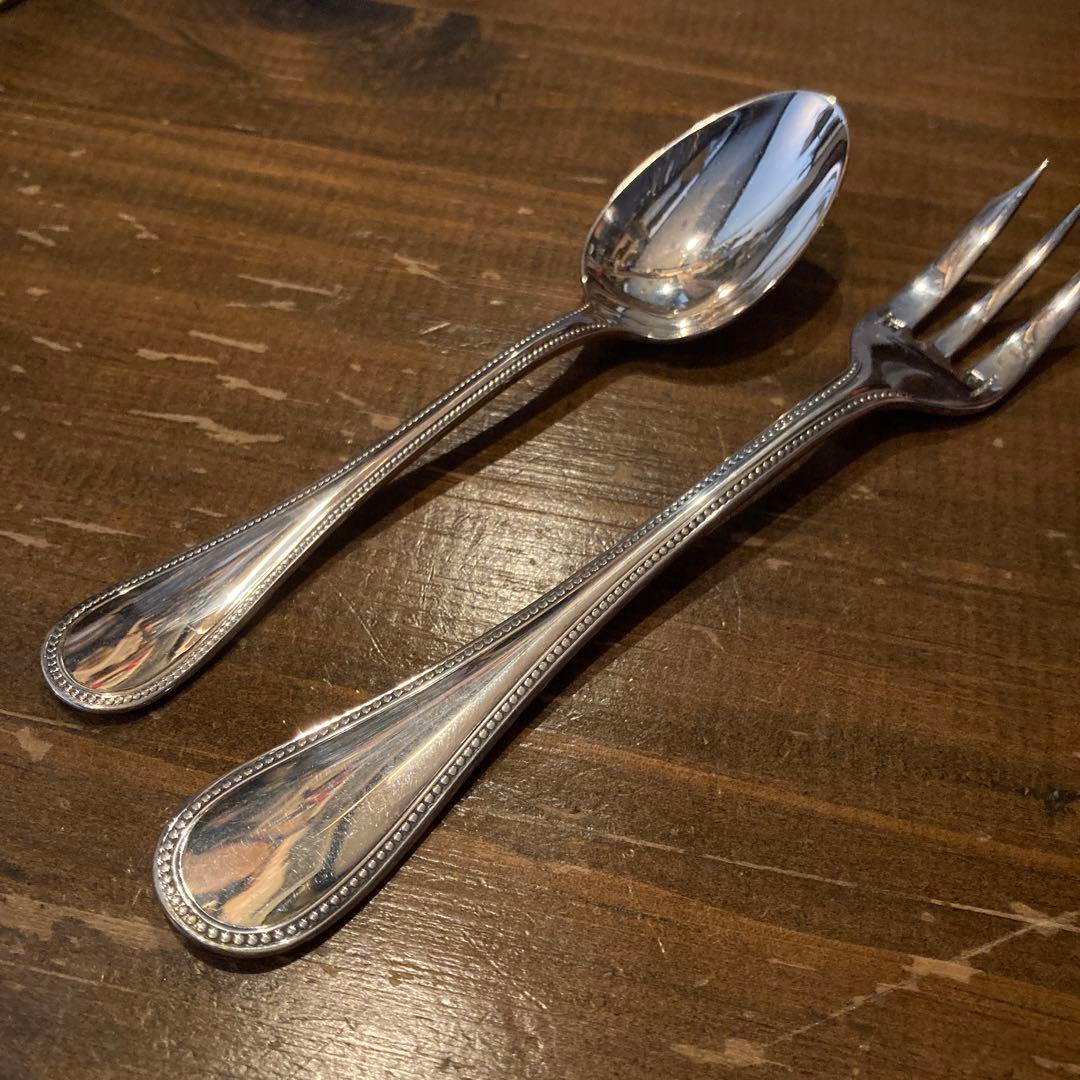 【美品】クリストフル　マルリー&パール　スプーンとケーキフォーク　4本組