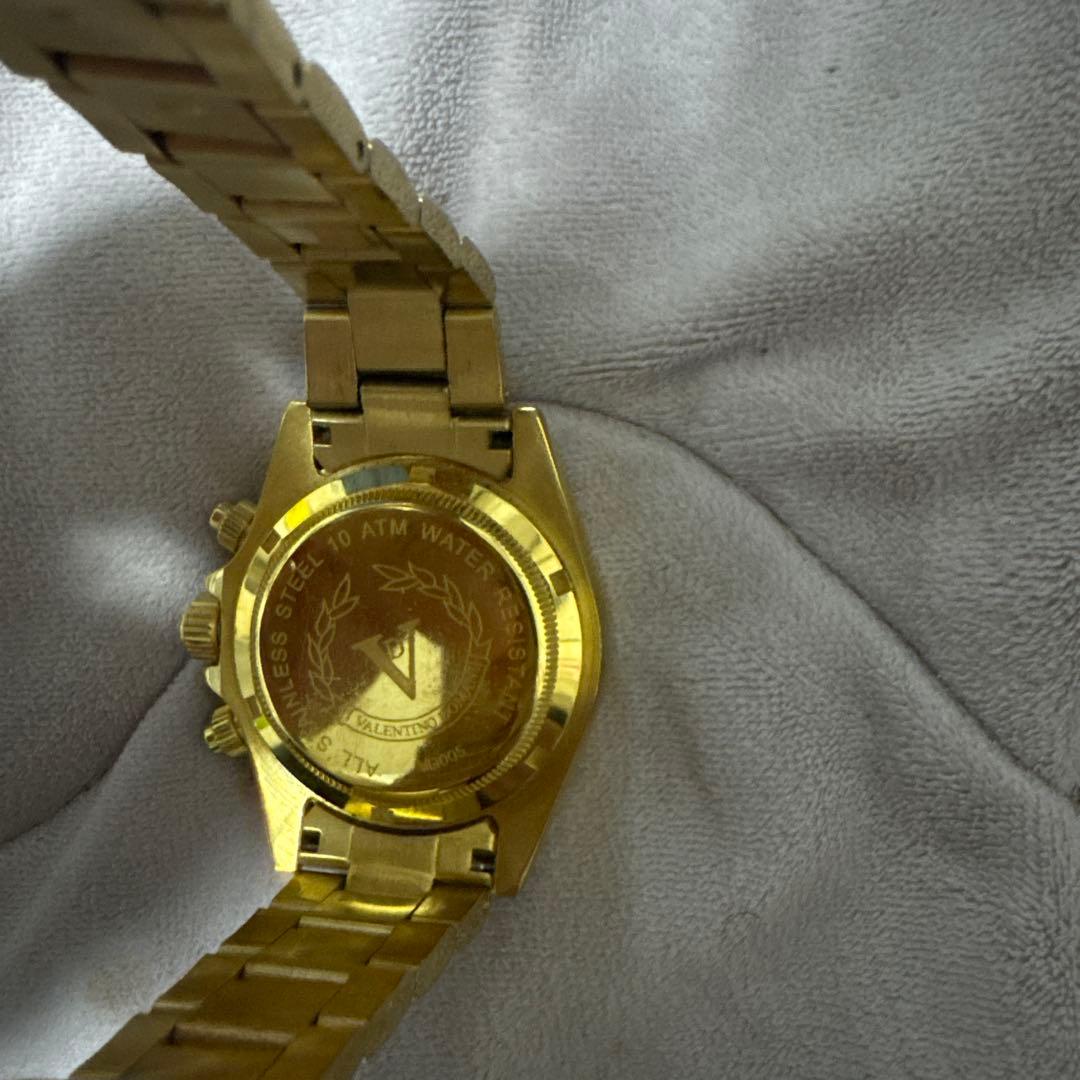 VALENTINO DOMANI 金無垢　腕時計　クォーツ　ジルコニアゴールド