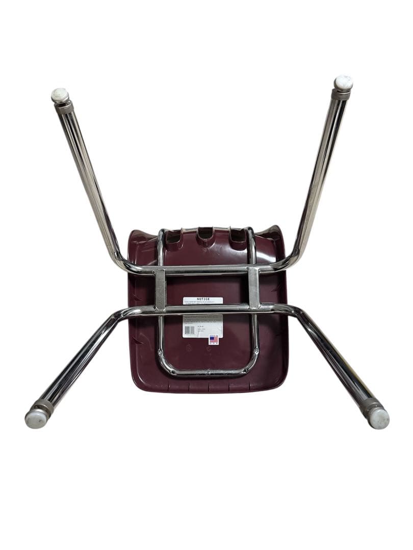 【希少】Virco バルコ スタッキングチェア M9018 ワイン レッド