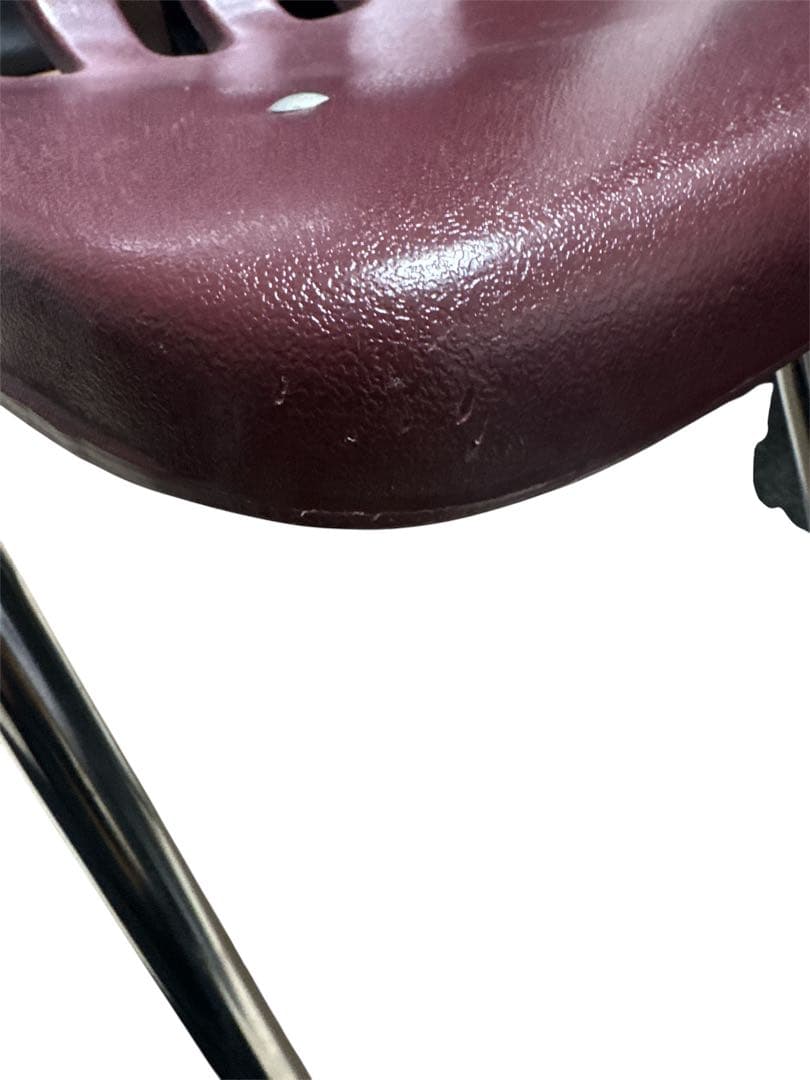 【希少】Virco バルコ スタッキングチェア M9018 ワイン レッド