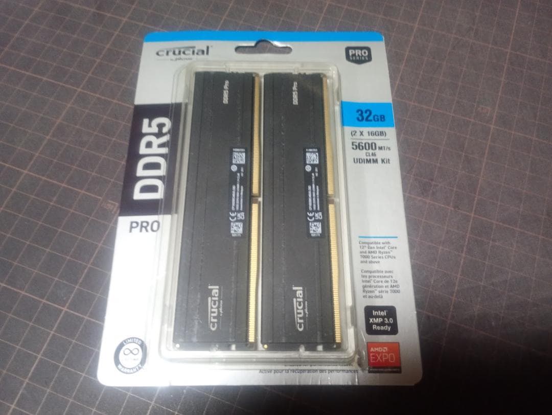 DDR5 SDRAM（288pin）32GB(16GB × 2枚組)セット