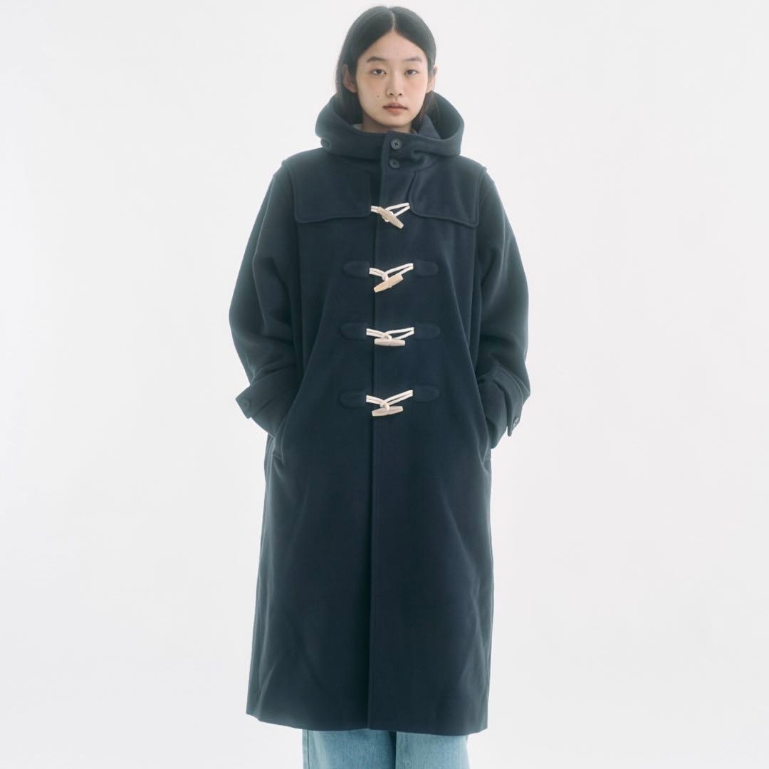 ジャケット・アウター FEKETE high-neck hooded long duffle coat