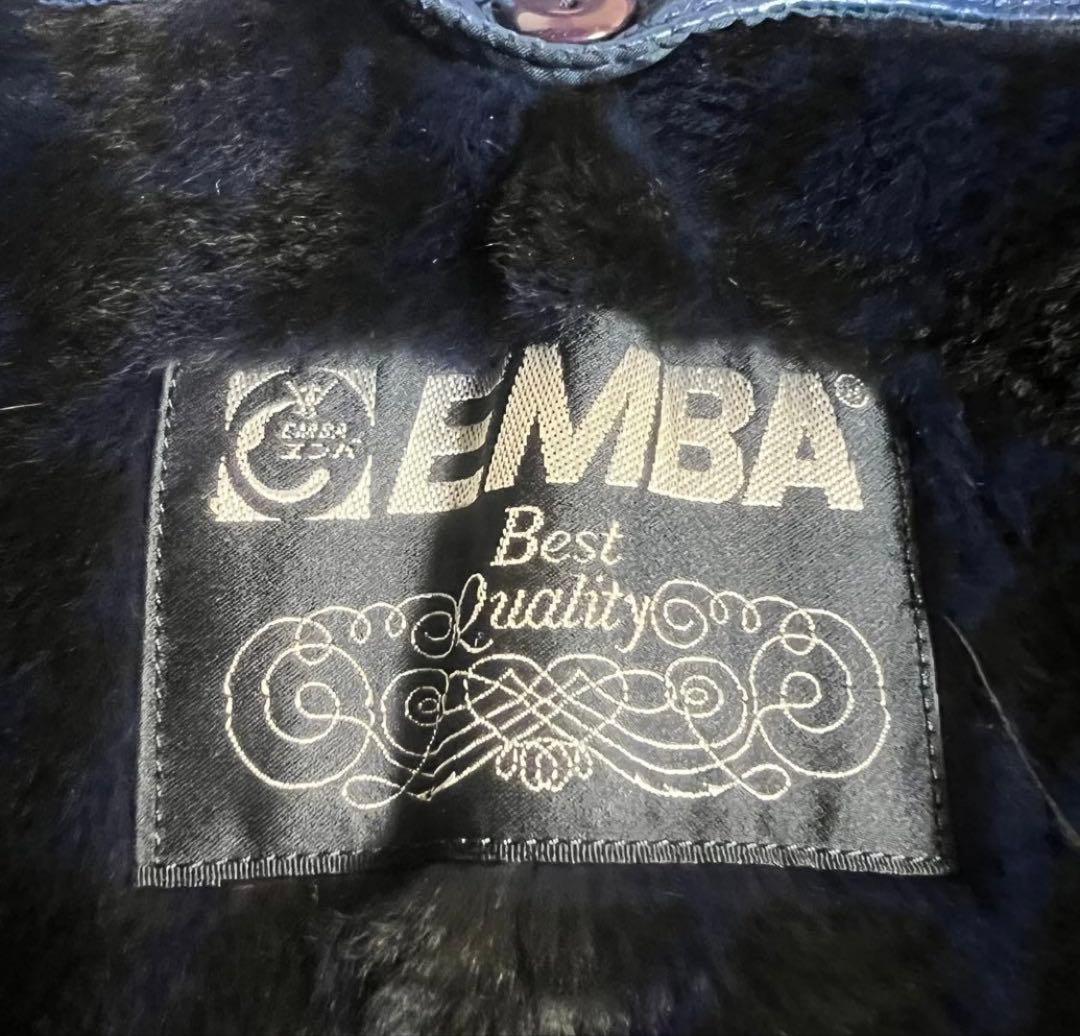 ダークブルー レザーコート