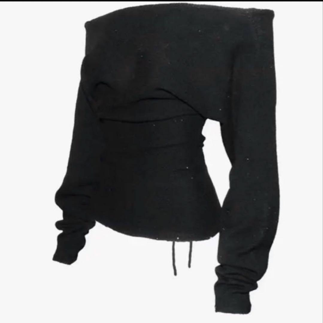 トップス S sequin offshoulder knit theredthread