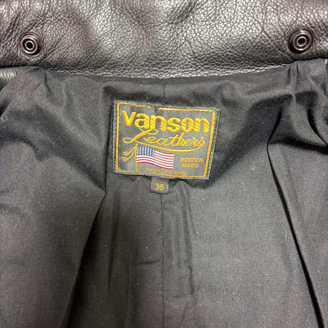 未使用バンソン vanson Gジャン型レザージャケット黒E150 36カスタム