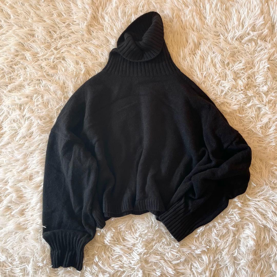 近年✨ ドゥーズィエムクラス クロップドタートルネックプルオーバー 黒 カシミヤ