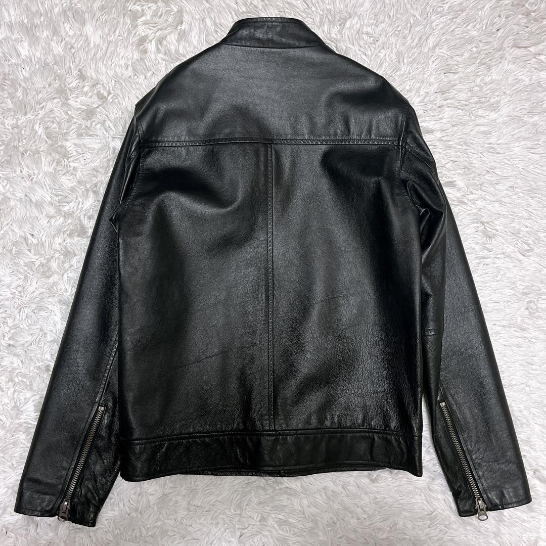 美品 Woolrich ウールリッチ レザージャケット 本革 シング ブラック
